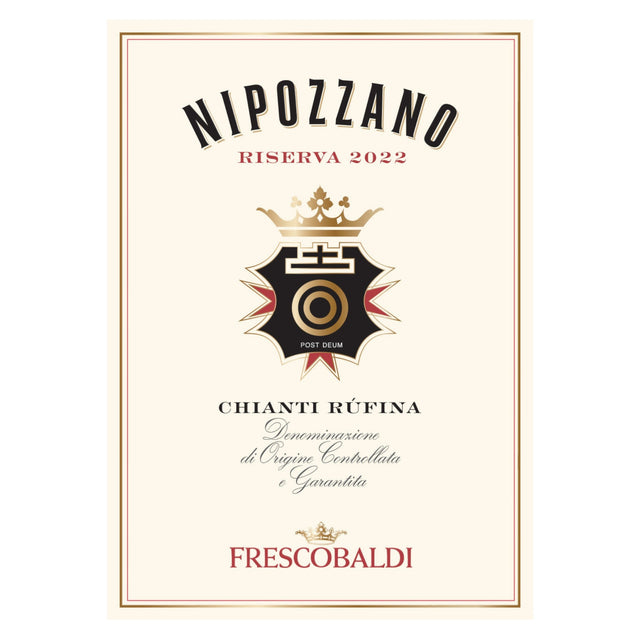 Marchesi de' Frescobaldi Nipozzano Chianti Rufina Riserva 2022 red wine bottle 750mL from Italy