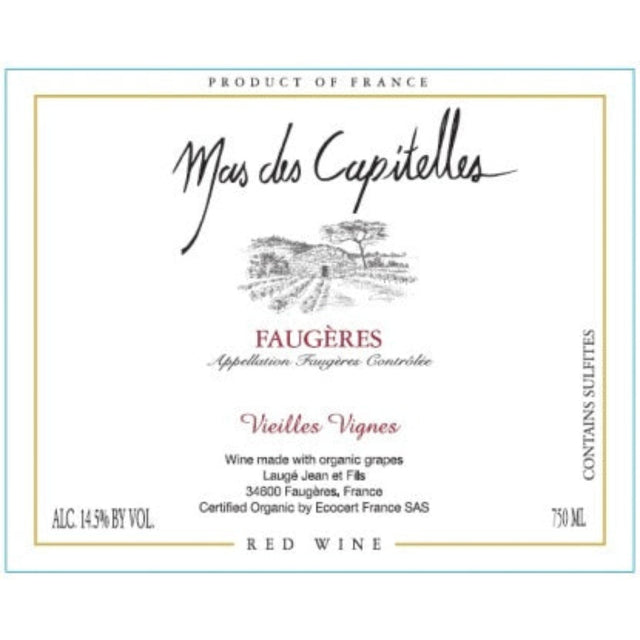 Mas des Capitelles Vieilles Vignes Faugeres Rouge 2022 bottle 750mL from France