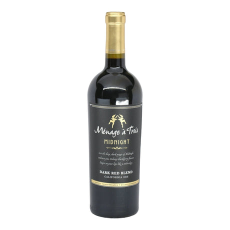 Menage a Trois Midnight Red California Merlot Cabernet Petite Sirah Petit Verdot bottle 750mL from USA