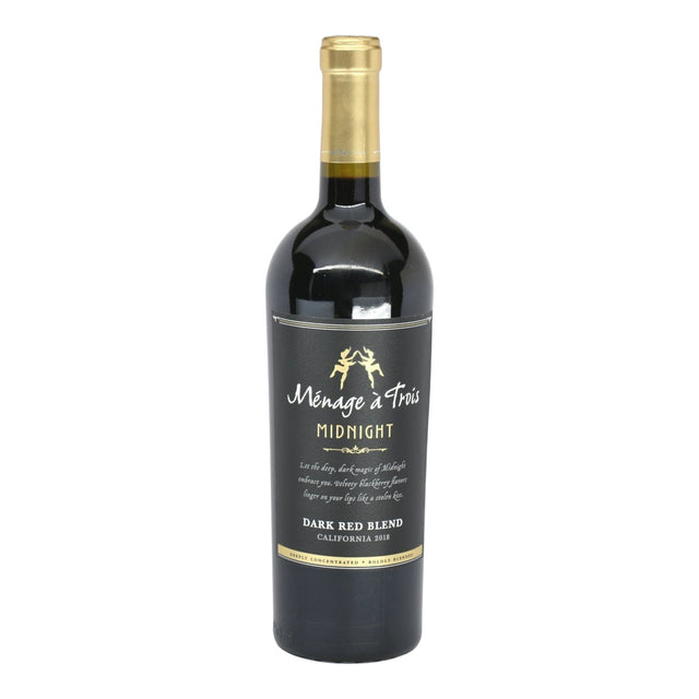 Menage a Trois Midnight Red California Merlot Cabernet Petite Sirah Petit Verdot bottle 750mL from USA