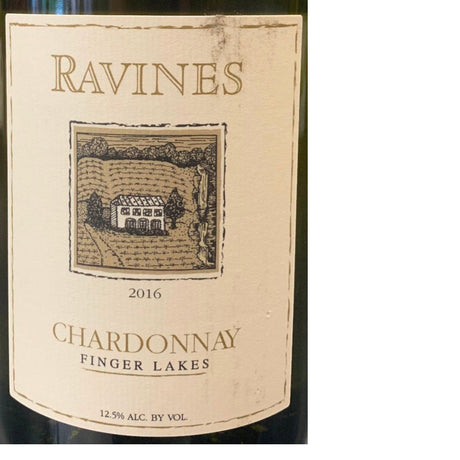 Ravines Wine Cellars Chardonnay Finger Lakes 2021 white wine bottle 750mL from USA