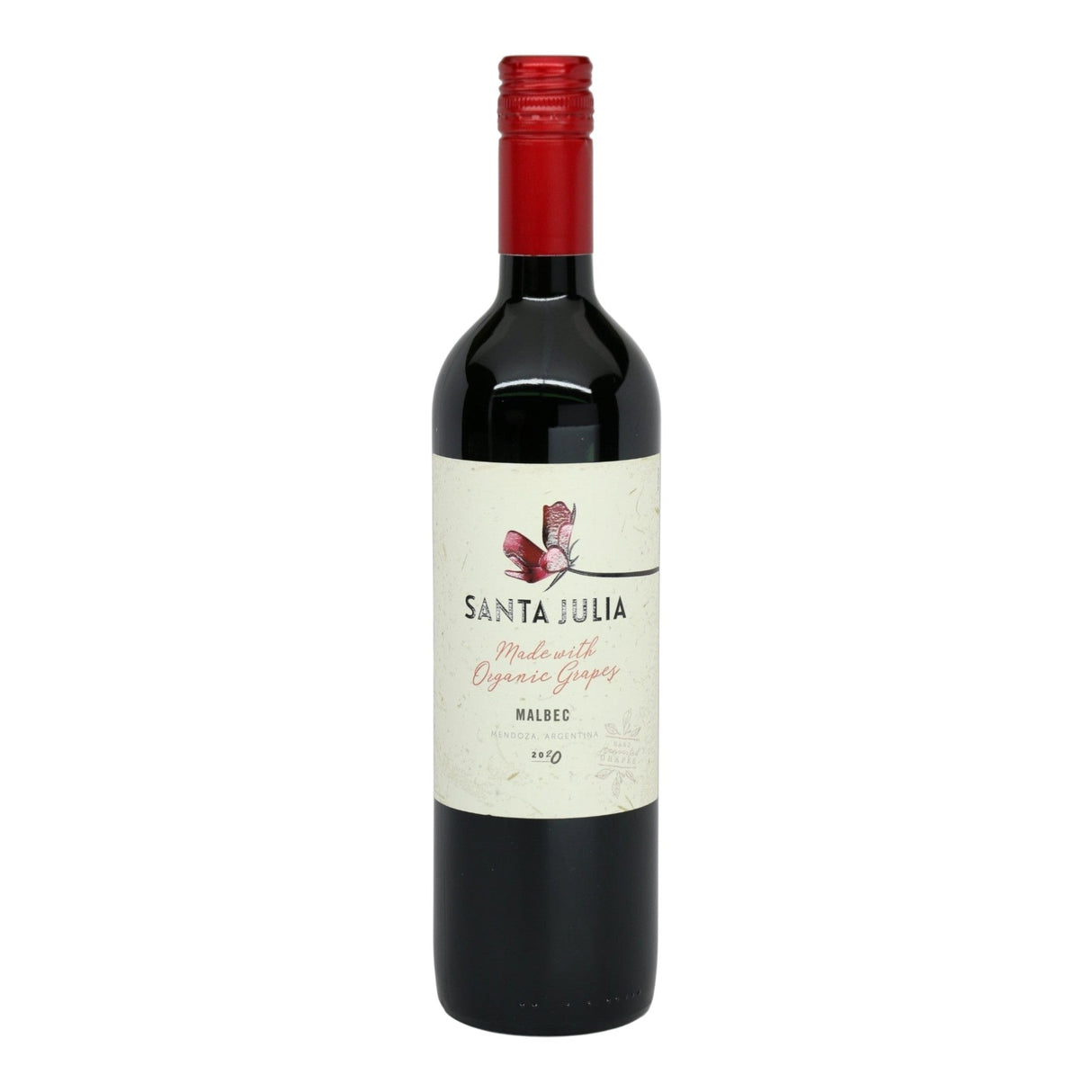 Santa Julia Organic Malbec Mendoza 2023 red wine bottle 750mL from Argentina