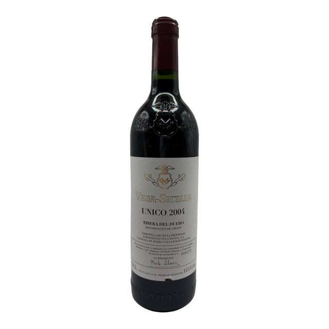 Vega Sicilia Unico Ribera del Duero 2004 red wine bottle 750mL from Spain