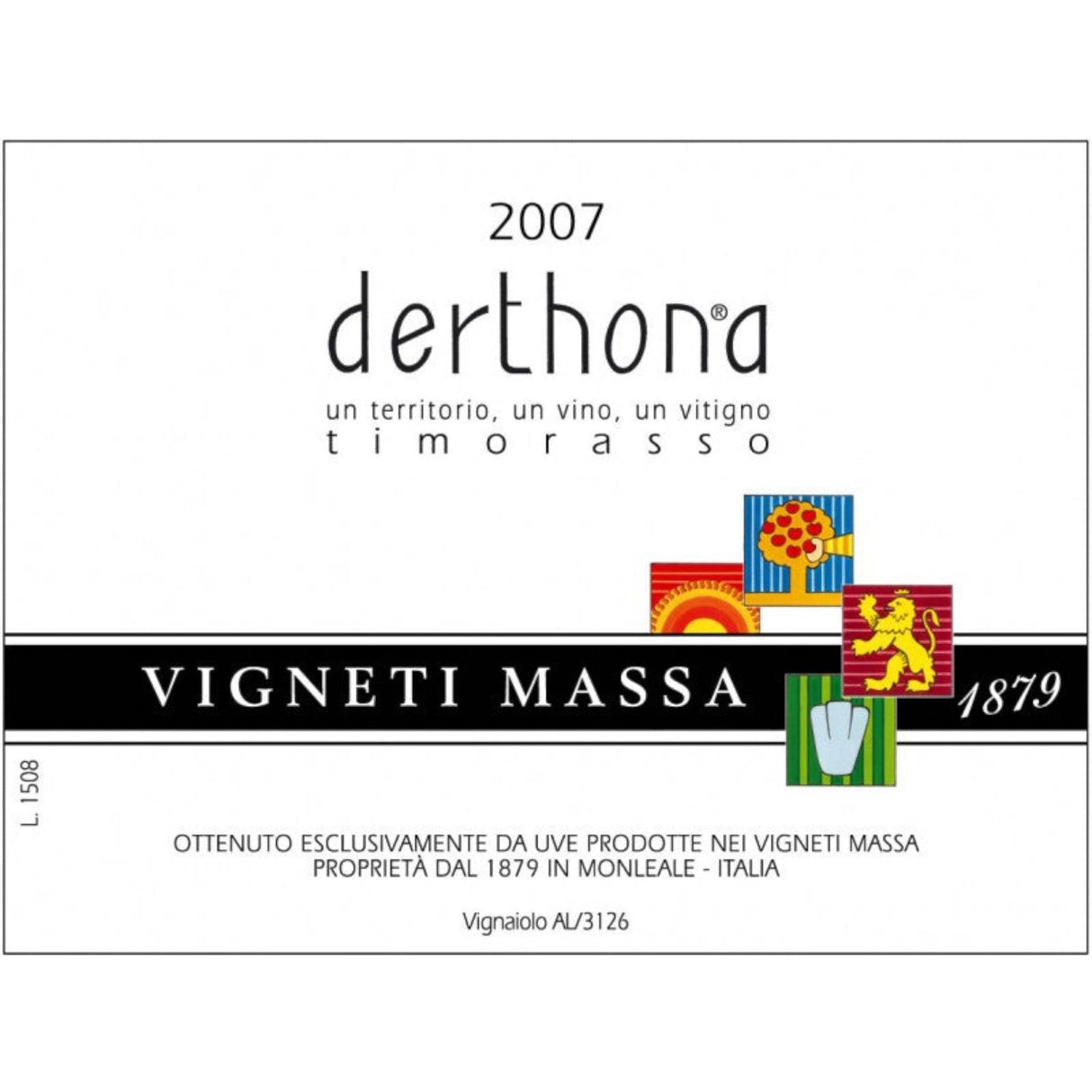 Vigneti Massa Derthona Timorasso Colli Tortonesi 2022 white wine bottle 750mL from Italy