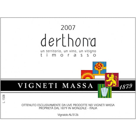 Vigneti Massa Derthona Timorasso Colli Tortonesi 2022 white wine bottle 750mL from Italy