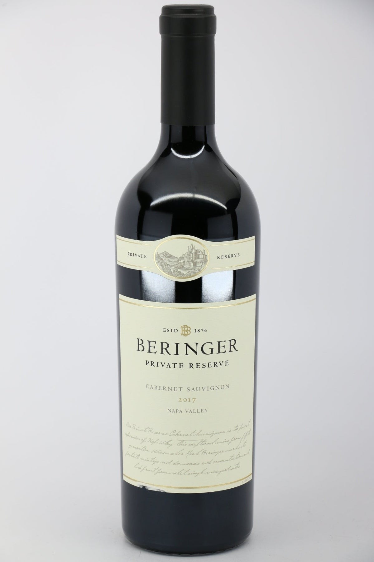 Beringer Private Reserve Napa Valley Cabernet Sauvignon 2017 white wine bottle 750mL from USA