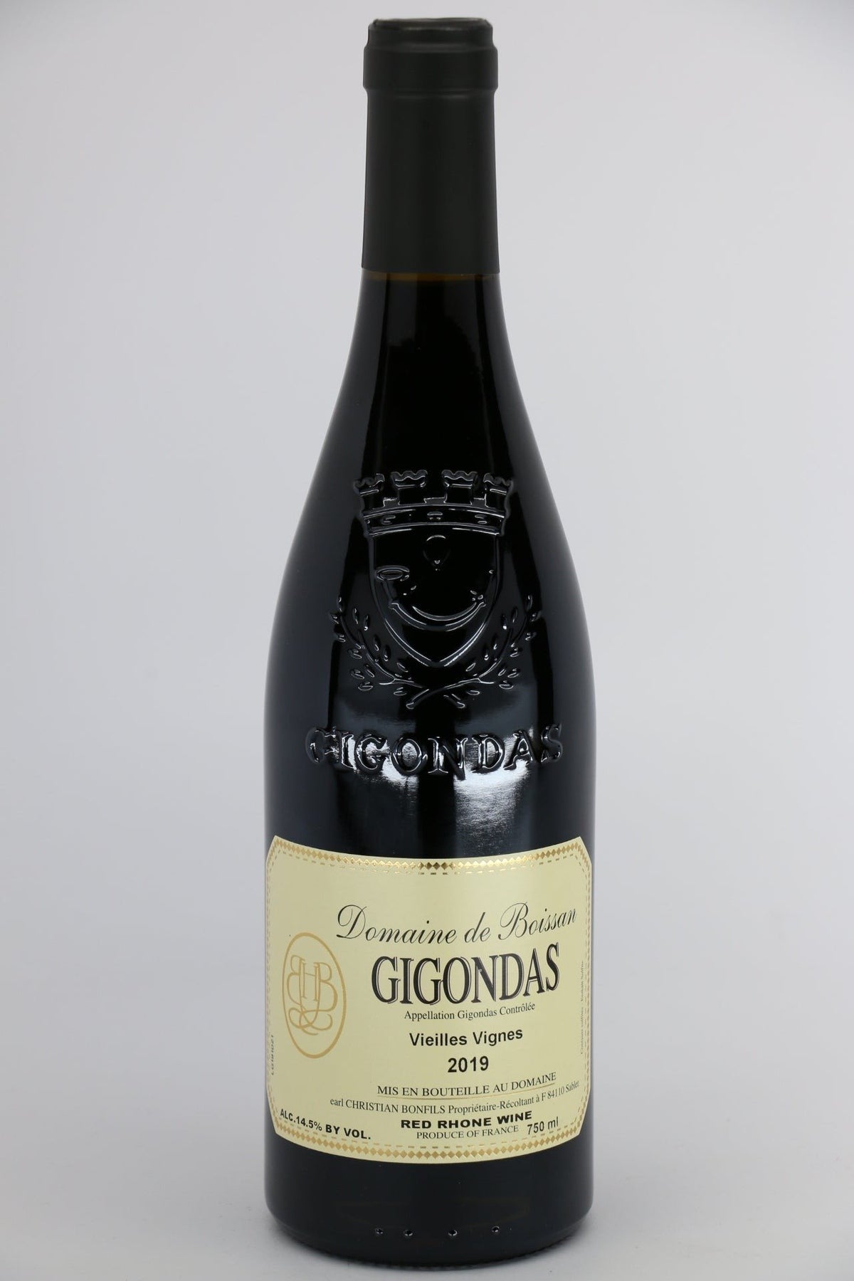 Domaine de Boissan Vieilles Vignes Gigondas 2019 red wine bottle from France