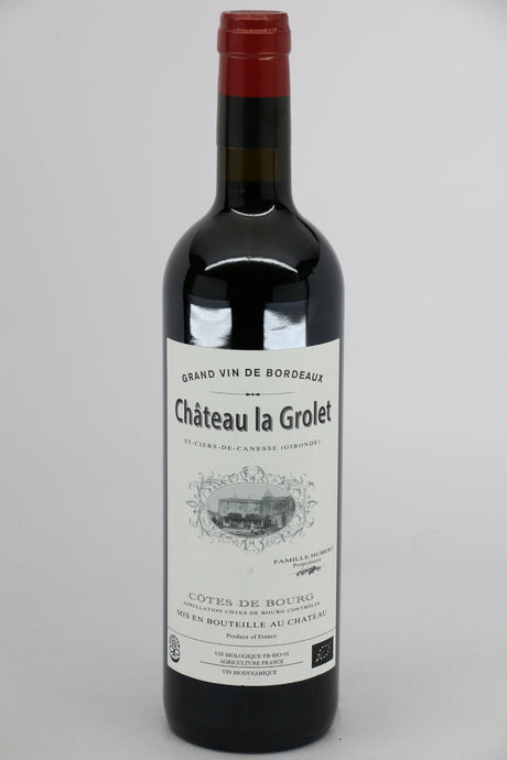 Chateau La Grolet Cotes de Bourg Bordeaux 2022 red wine bottle 750mL from France