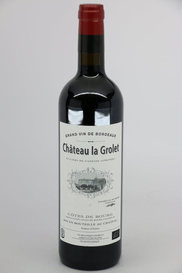 Chateau La Grolet Cotes de Bourg Bordeaux 2022 red wine bottle 750mL from France