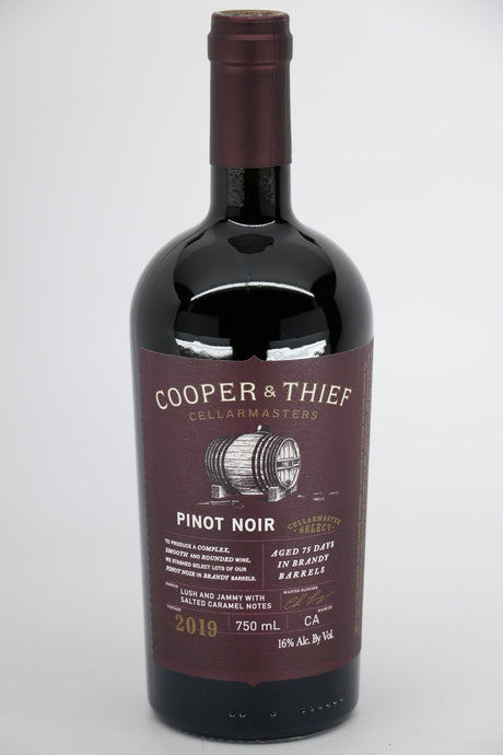 Cooper & Thief Pinot Noir in Brandy Barrels red wine bottle 750mL from USA