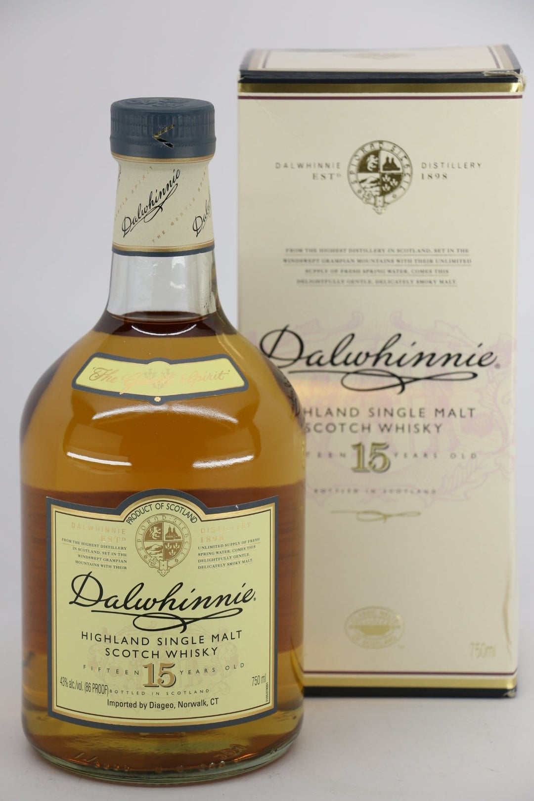 Dalwhinnie 15 Year Old Single Malt Scotch Whiskey, Highland 750mL