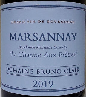 Domaine Bruno Clair La Charme Aux Pretres Marsannay Rouge 2019 bottle from France