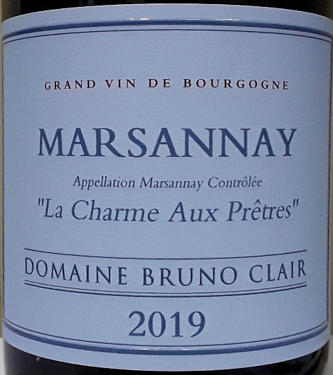 Domaine Bruno Clair La Charme Aux Pretres Marsannay Rouge 2019 bottle from France