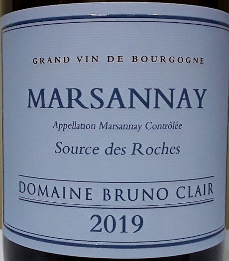 Domaine Bruno Clair Sources des Roches Marsannay Blanc 2019 bottle from France