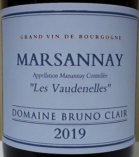 Domaine Bruno Clair Les Vaudenelles Marsannay Rouge 2019 bottle 750mL from France